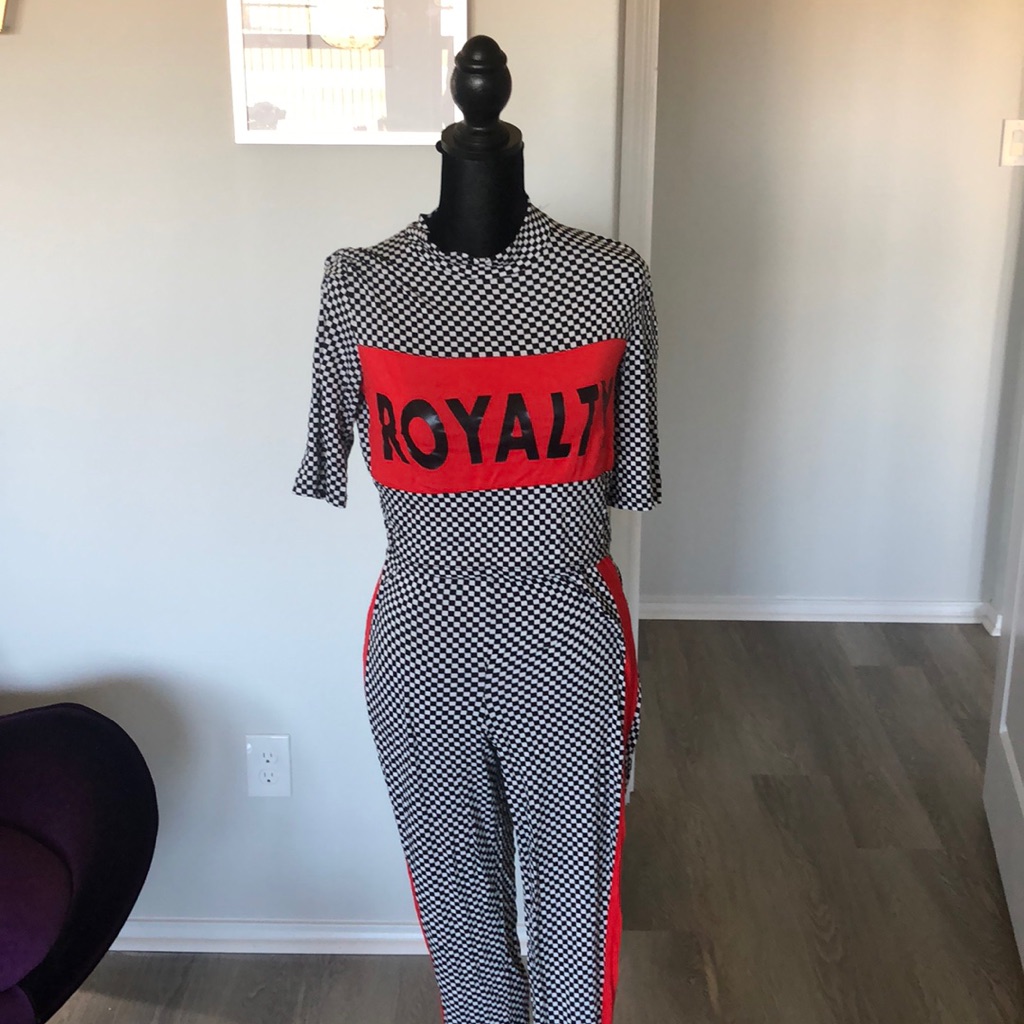 Checked Pants Set